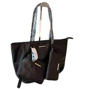 Time & Tru Time and Tru Women's 3-Piece Handbag Set in Black